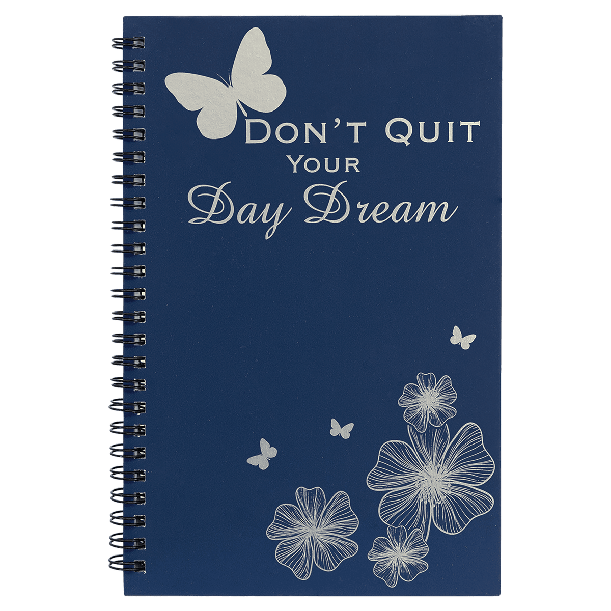 5 1/2" x 8 1/2" Blue Lazerburst Spiral Notebook-Lasers to Silver