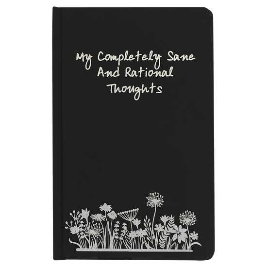5 1/4" x 8 1/4" Black Lazerburst Journal-Lasers to Silver