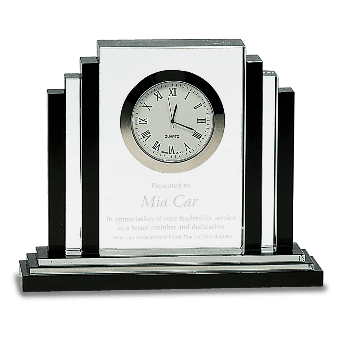 Crystal Clock with Black Trim