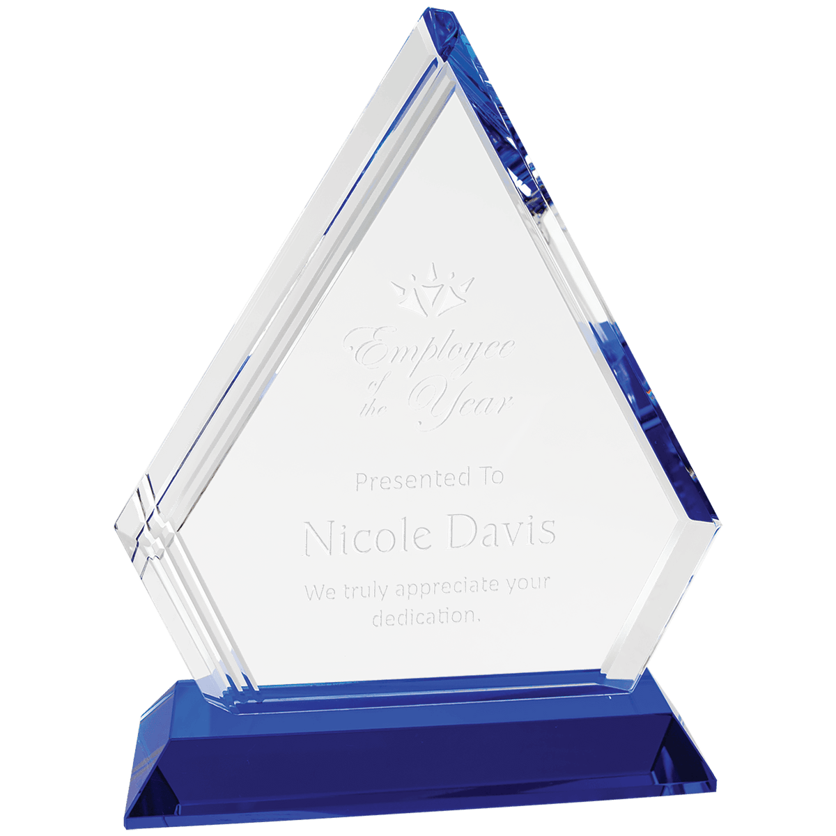 Crystal Diamond on Blue Pedestal