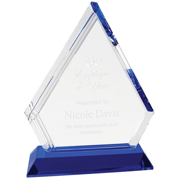 Crystal Diamond on Blue Pedestal