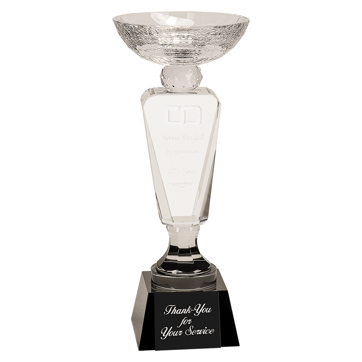 Clear Crystal Cup on Black Pedestal