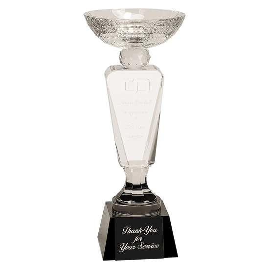 Clear Crystal Cup on Black Pedestal