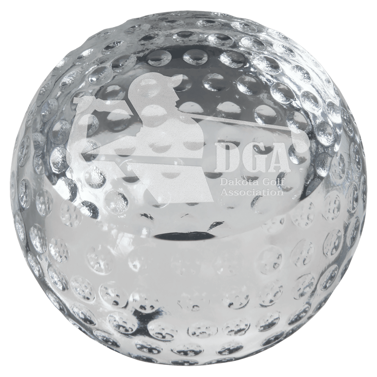3 1/8" Crystal Golf Ball Paperweight