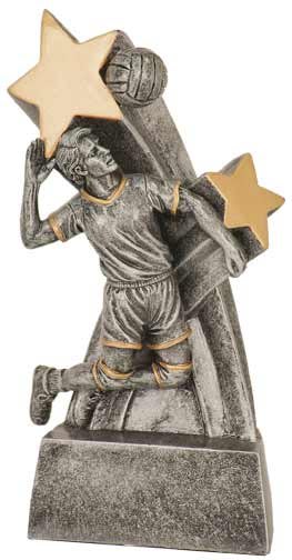 6" Male Volleyball Super Star Resin