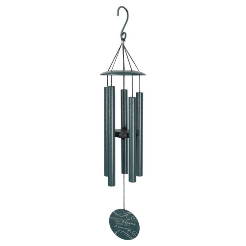 Dark Peacock Green Powder Coated Aluminum Wind Chime