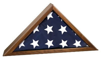 25" x 12 1/2" Walnut Piano Finish Flag Display Case