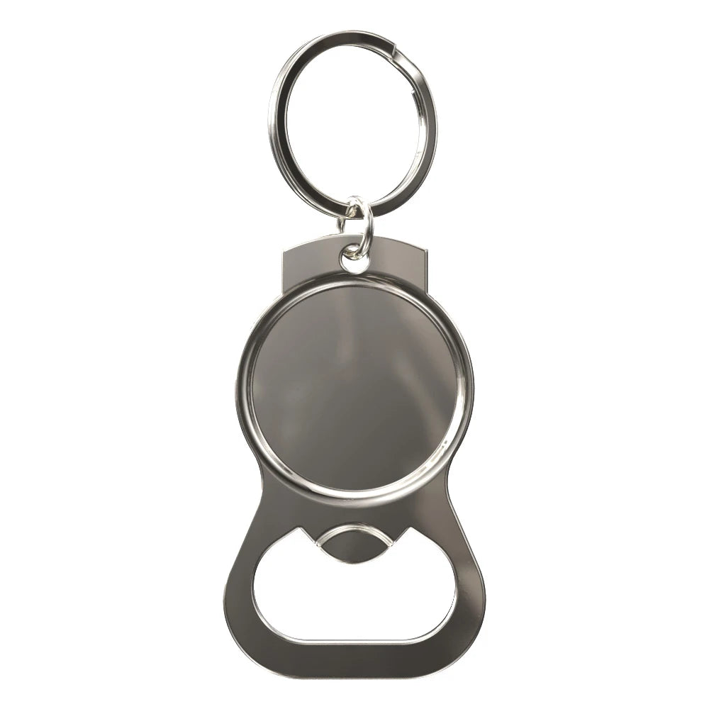 Bottle Opener Circle Key Tag w/ Split Ring