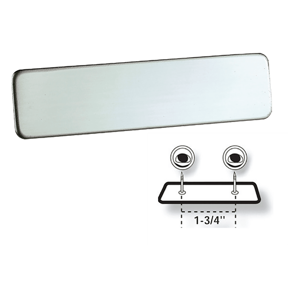 Personalized Metal Name Badge with Fused Posts – 2.5" x 0.625"