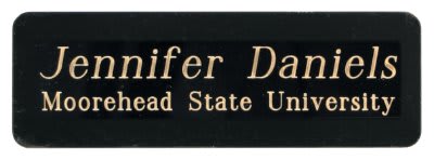 Personalized Brass Name Badge – 3 x 1 inches, Black Brass