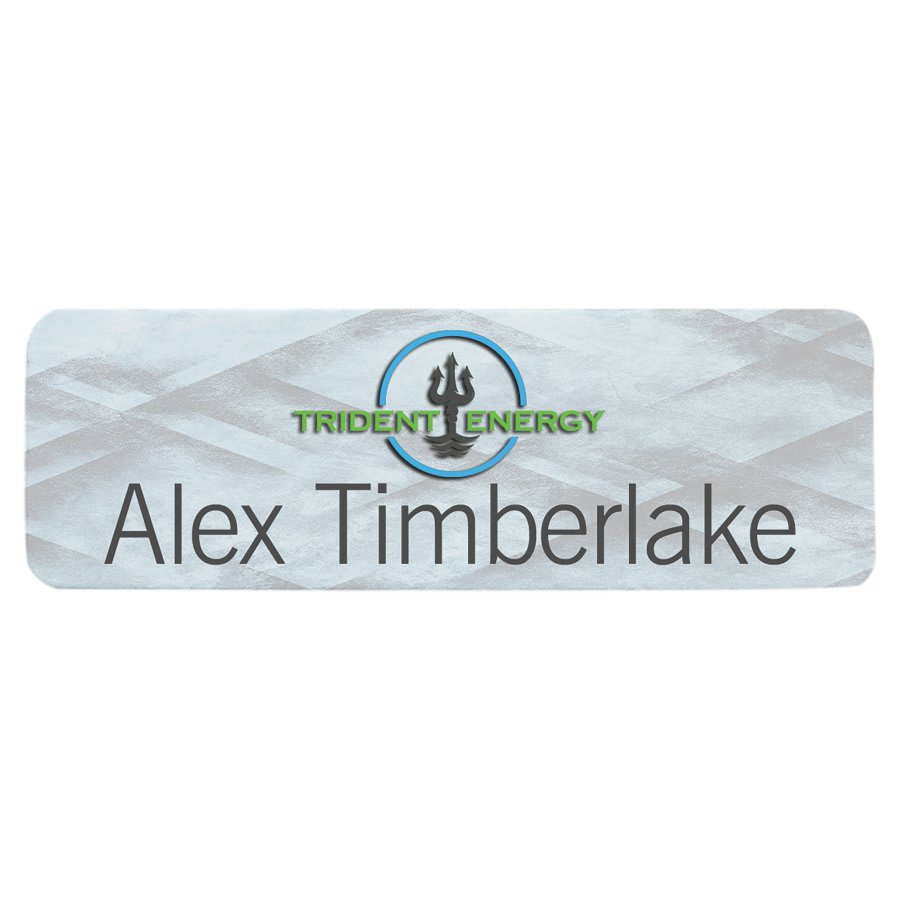 Personalized White Aluminum Name Badge – Classic Rectangle – 3 x 1 inches, White