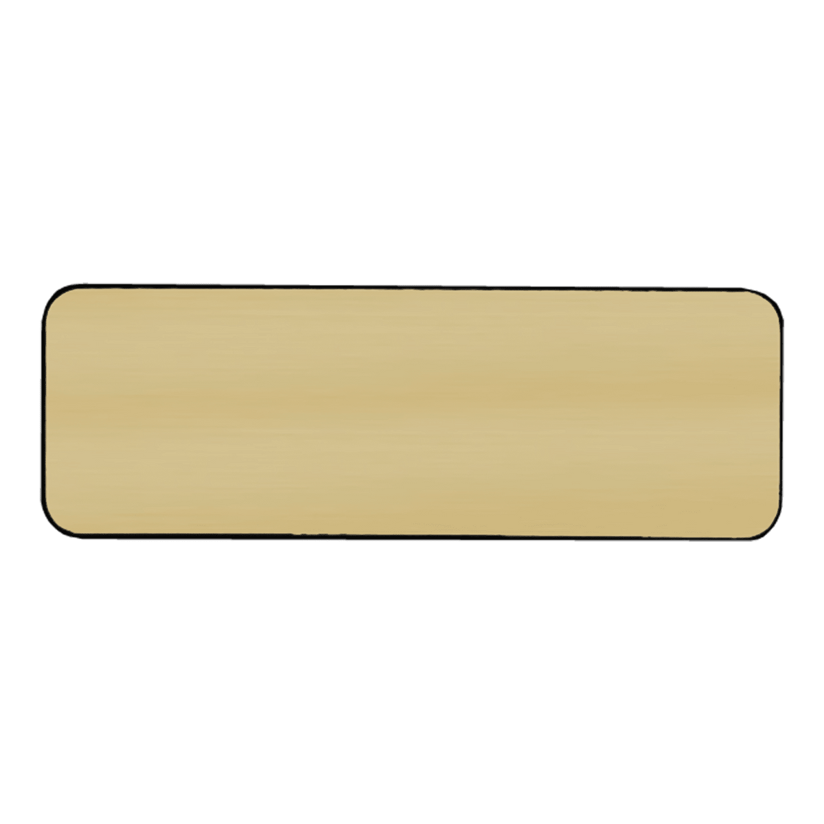 Personalized Engraved Plastic Name Badge – 3" x 1", Rounded Corners – 3 x 1 inches, Brushed Gold / Black