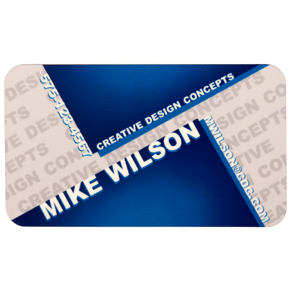 Personalized Composite Name Badge – Rounded Corners – 3 x 1.5 inches, Matte White