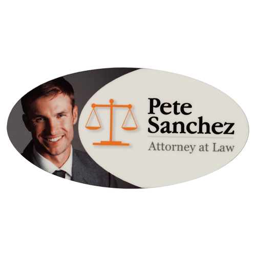 Personalized Oval Composite Name Badge
