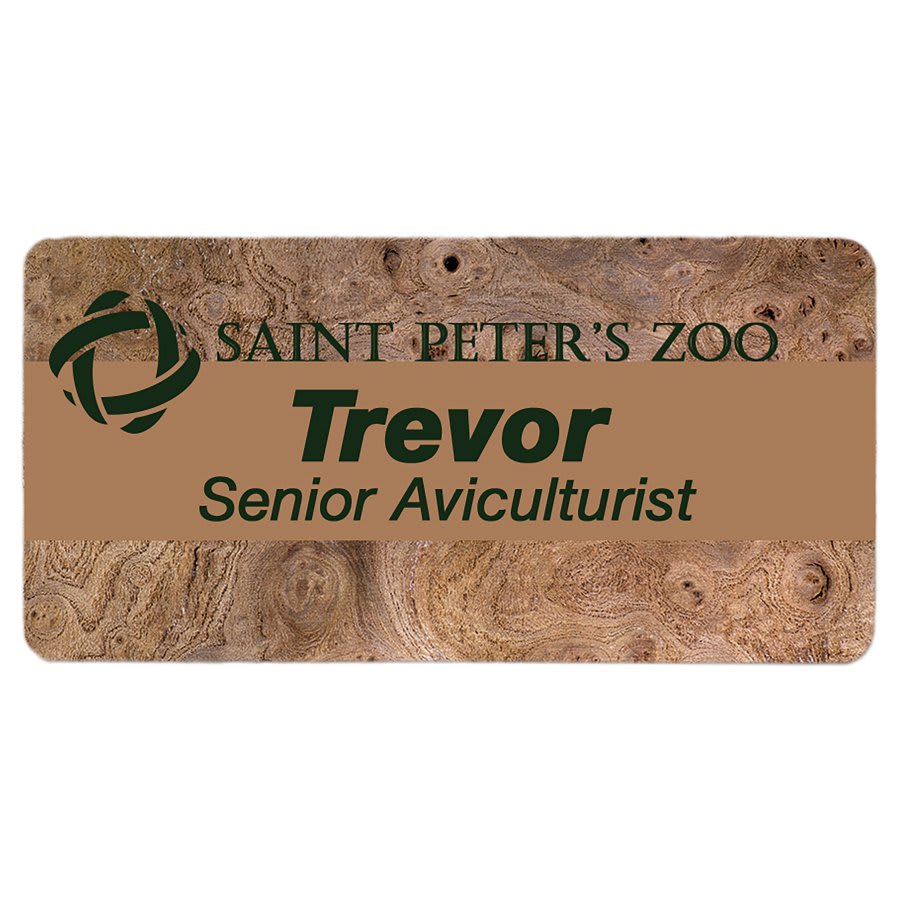 Personalized Color Aluminum Name Badge – 3 x 1.5 inches, White
