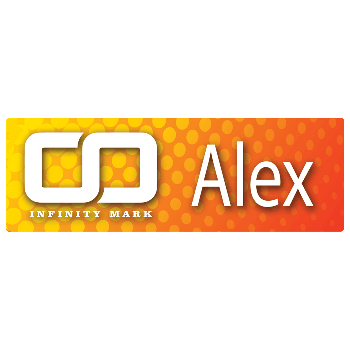 Personalized UV Printed Aluminum Name Badge – 3 x 1 inches, White