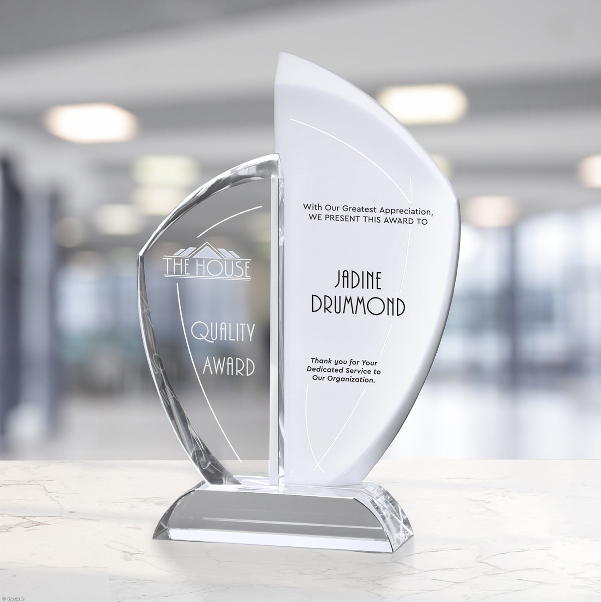 Opal Award 11-3/4" - Crystal D