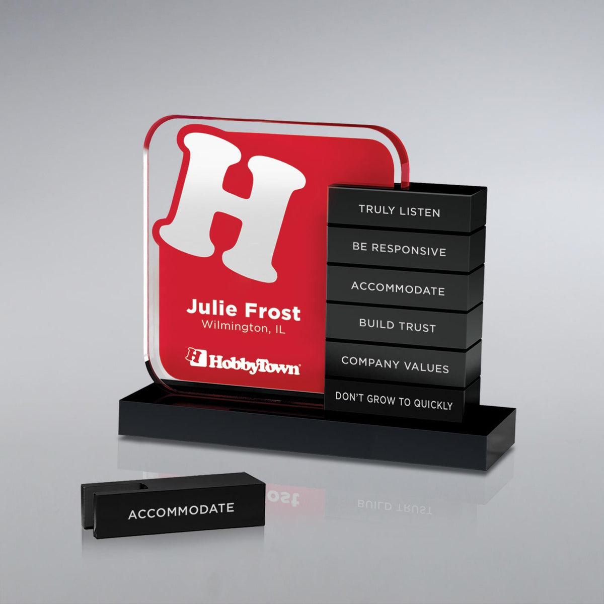 Clear Acrylic Add-a-Bar Perpetual Award
