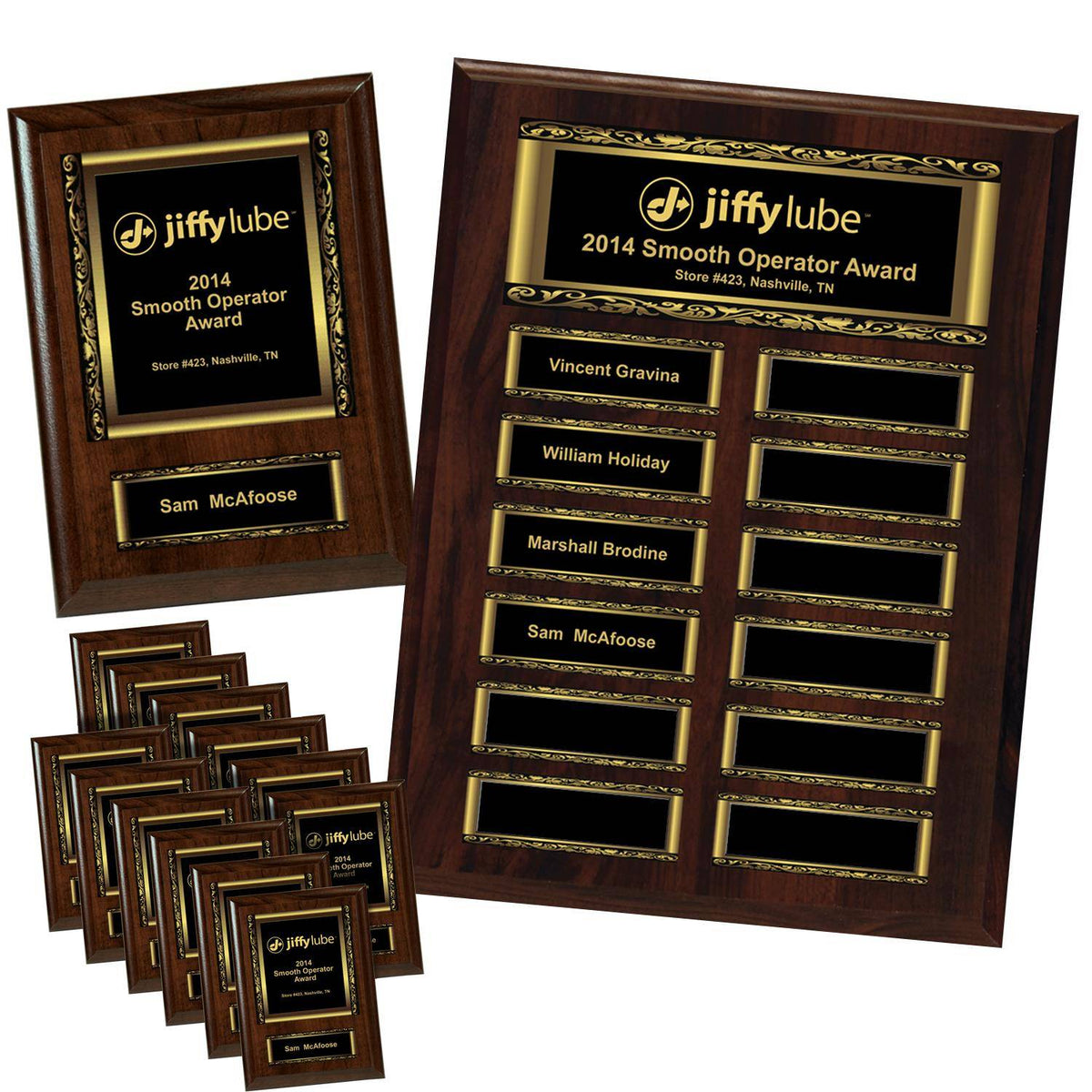 Walnut Magnetic Perpetual Plaque with 12 Companion Plaques