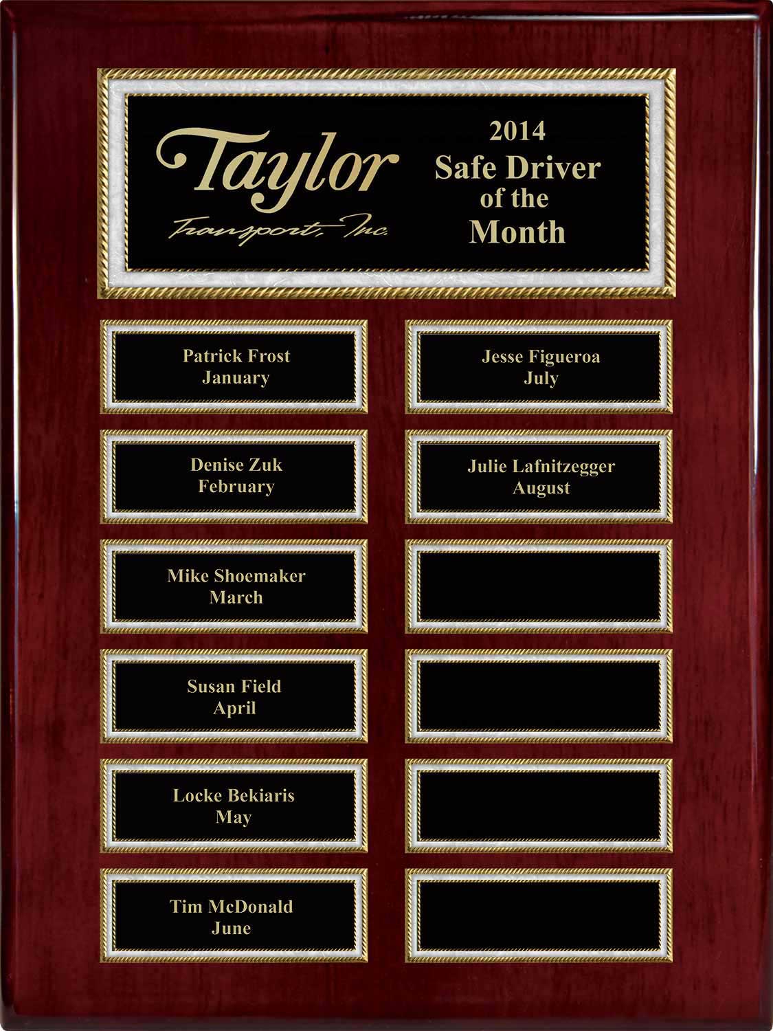 Rosewood Piano Magnetic Perpetual Plaque – 12 Plates