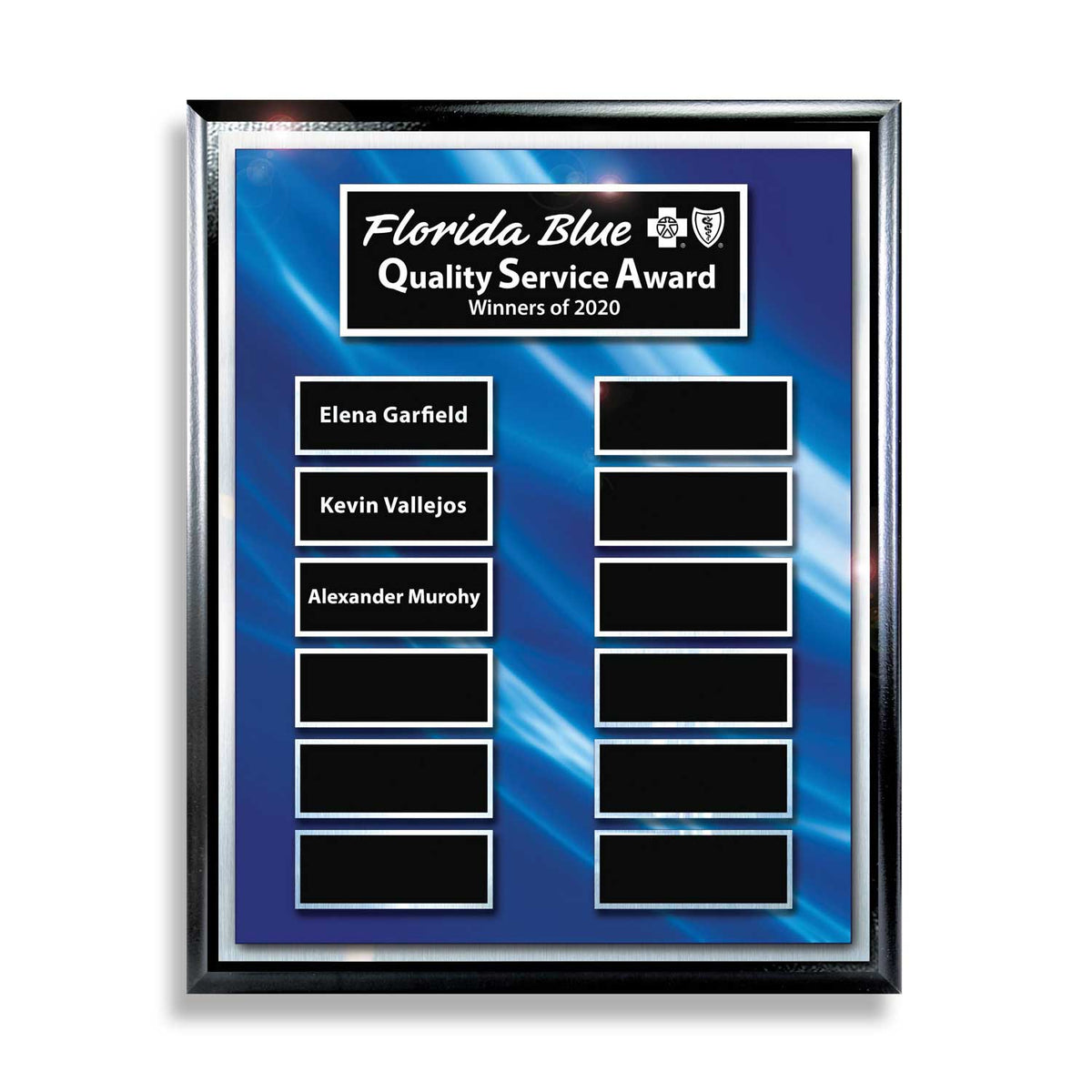 Ebony Blue and Silver Perpetual Plaque – 12 Plates