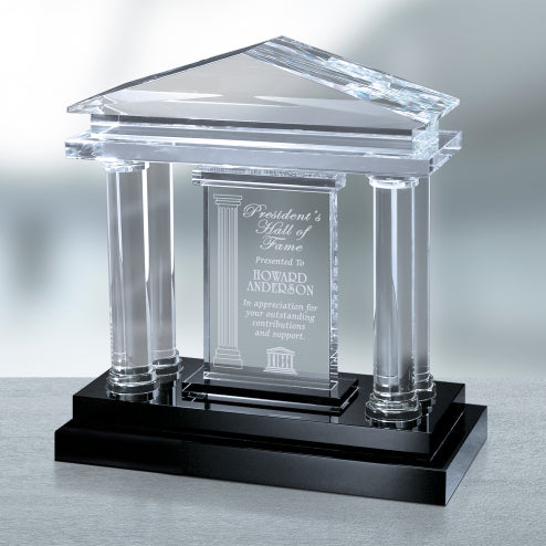 Parthenon Award 12-3/4 inch optical crystal award
