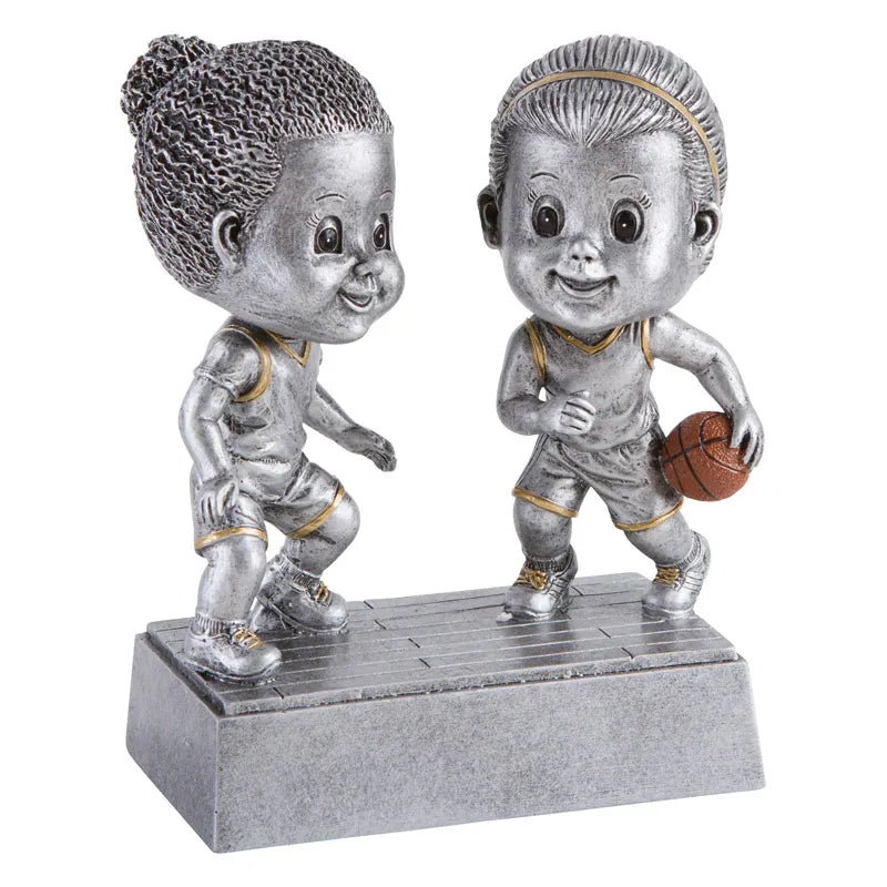 Double Bobble Head Basketball Female - 6"
