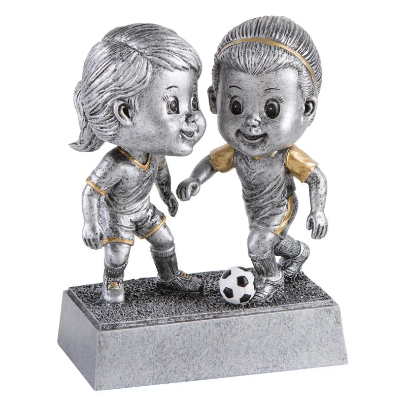 Double Bobble Head Soccer Female - 6"