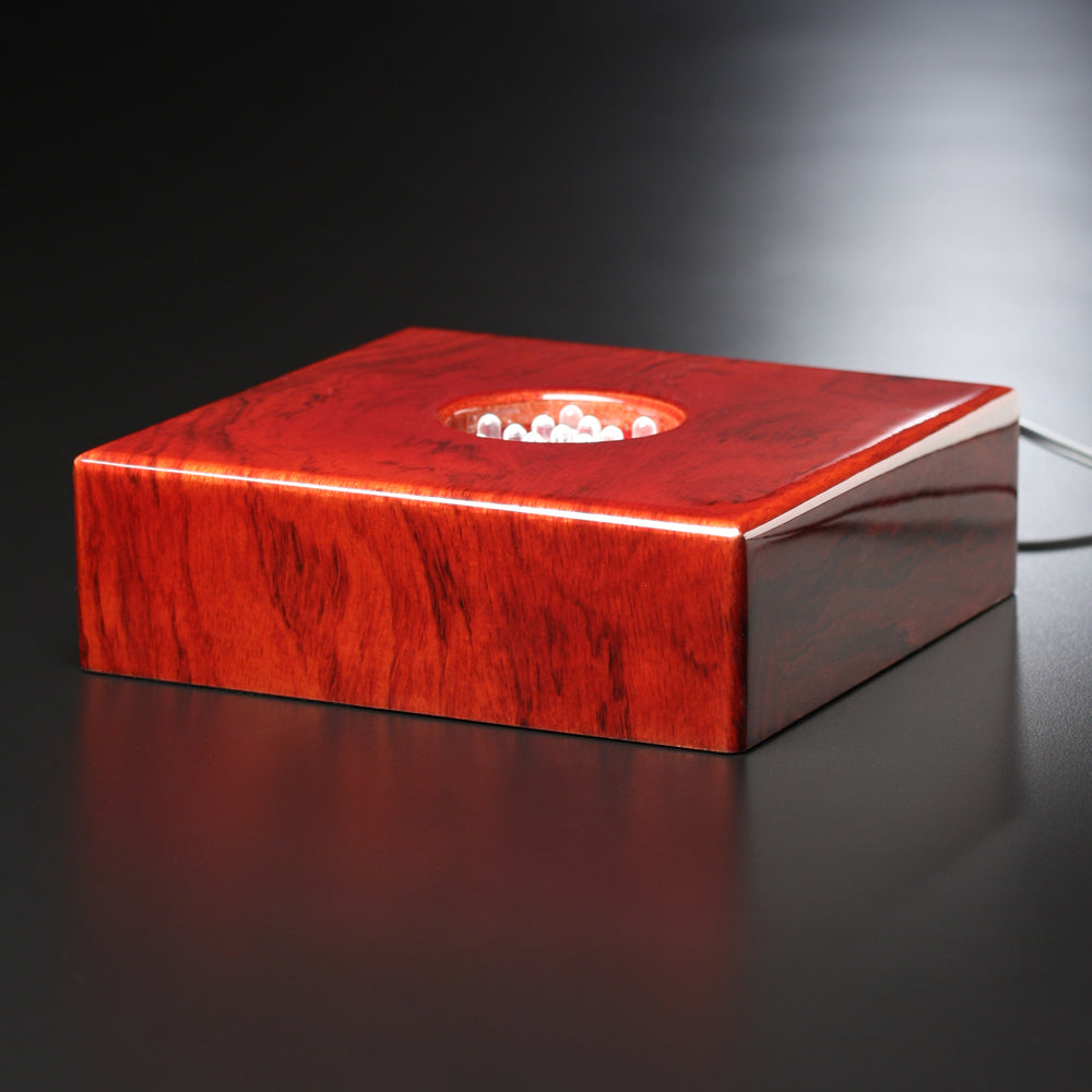 Premium Rosewood Lighted Base 6" - Crystal D