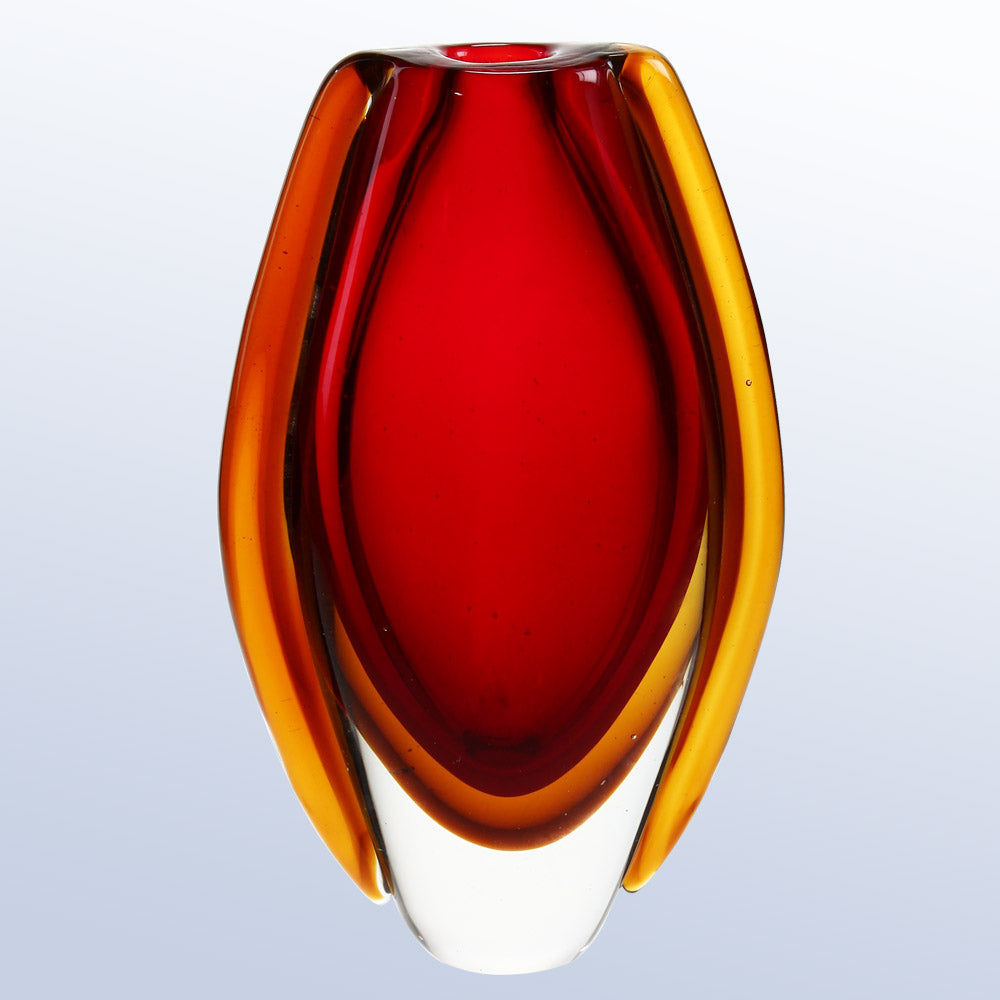 Red Lava Art Glass Vase