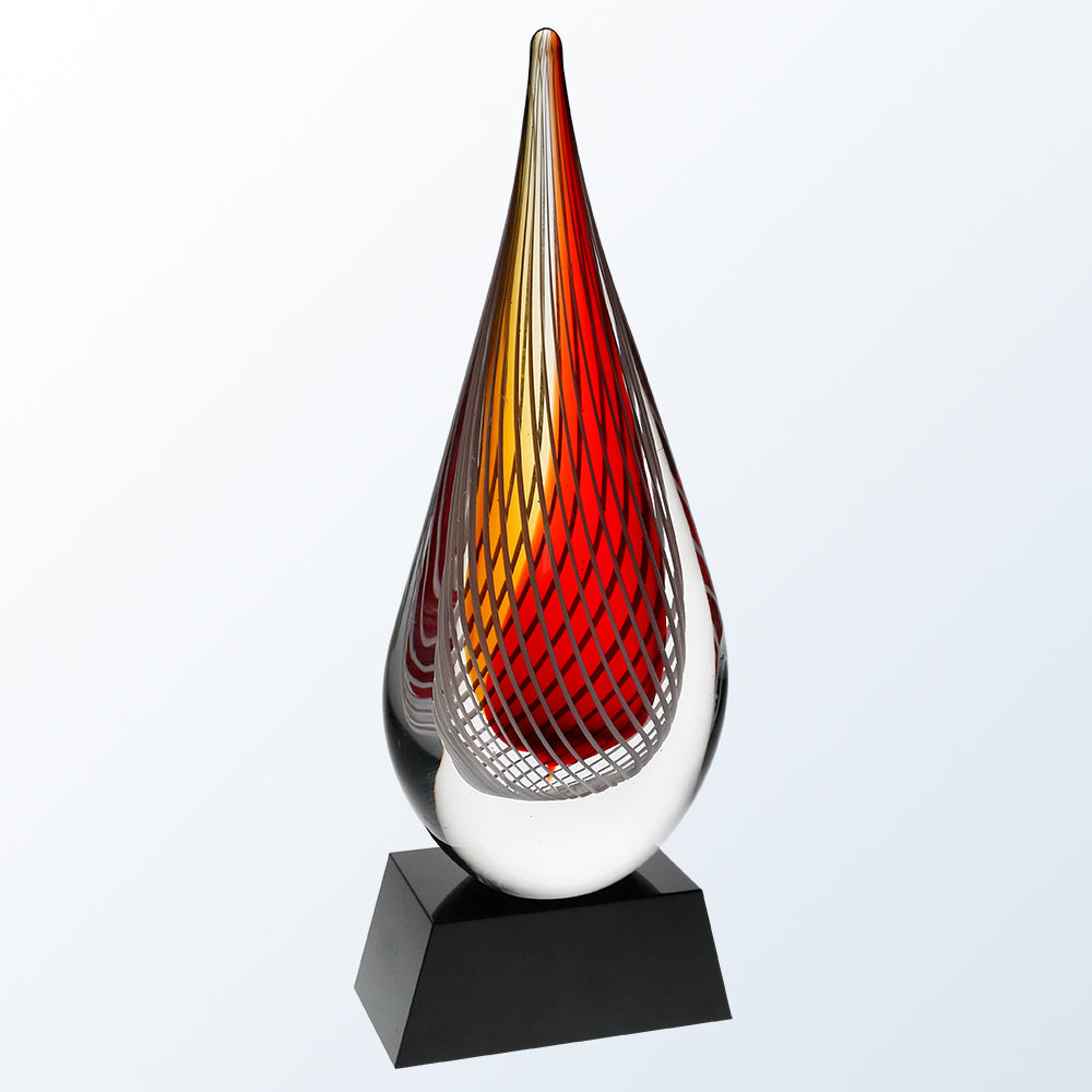 Red Swirl Art Glass Award