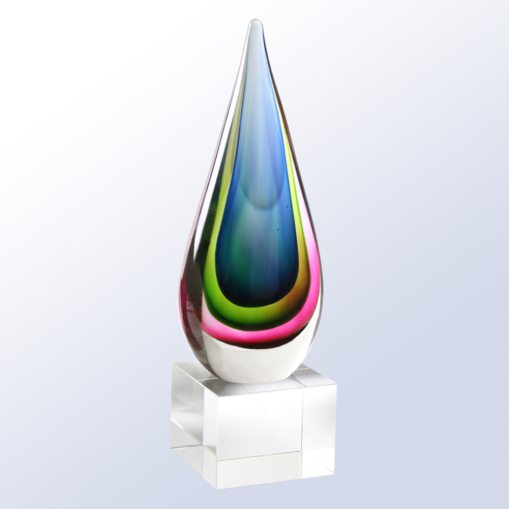 Teardrop Color Series Art Glass Award