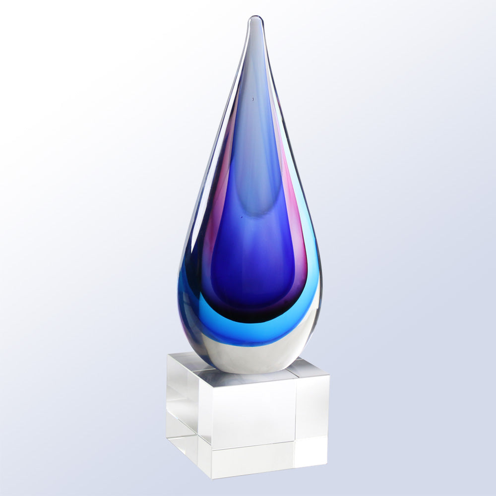 Teardrop Color Series Art Glass Award