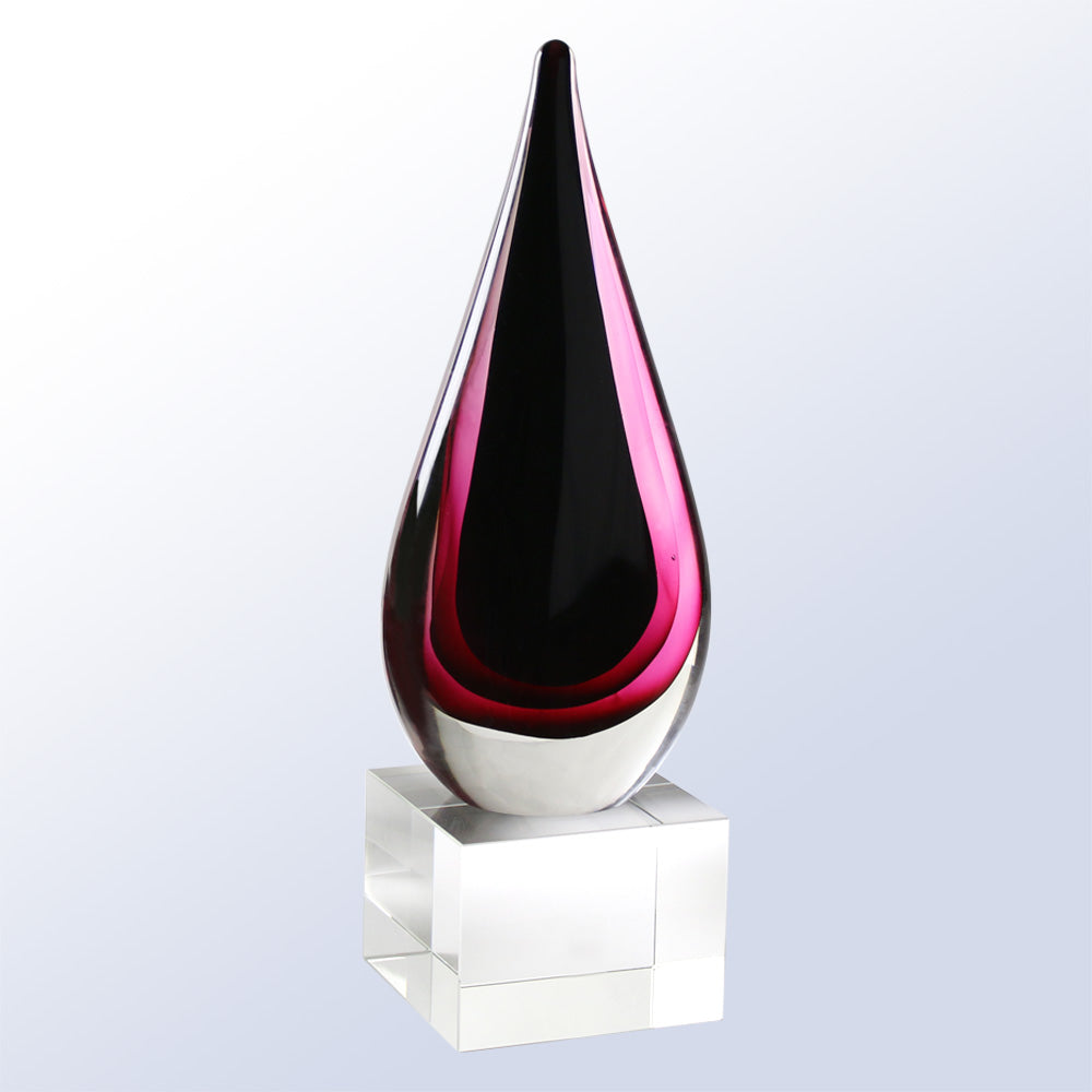 Teardrop Color Series Art Glass Award