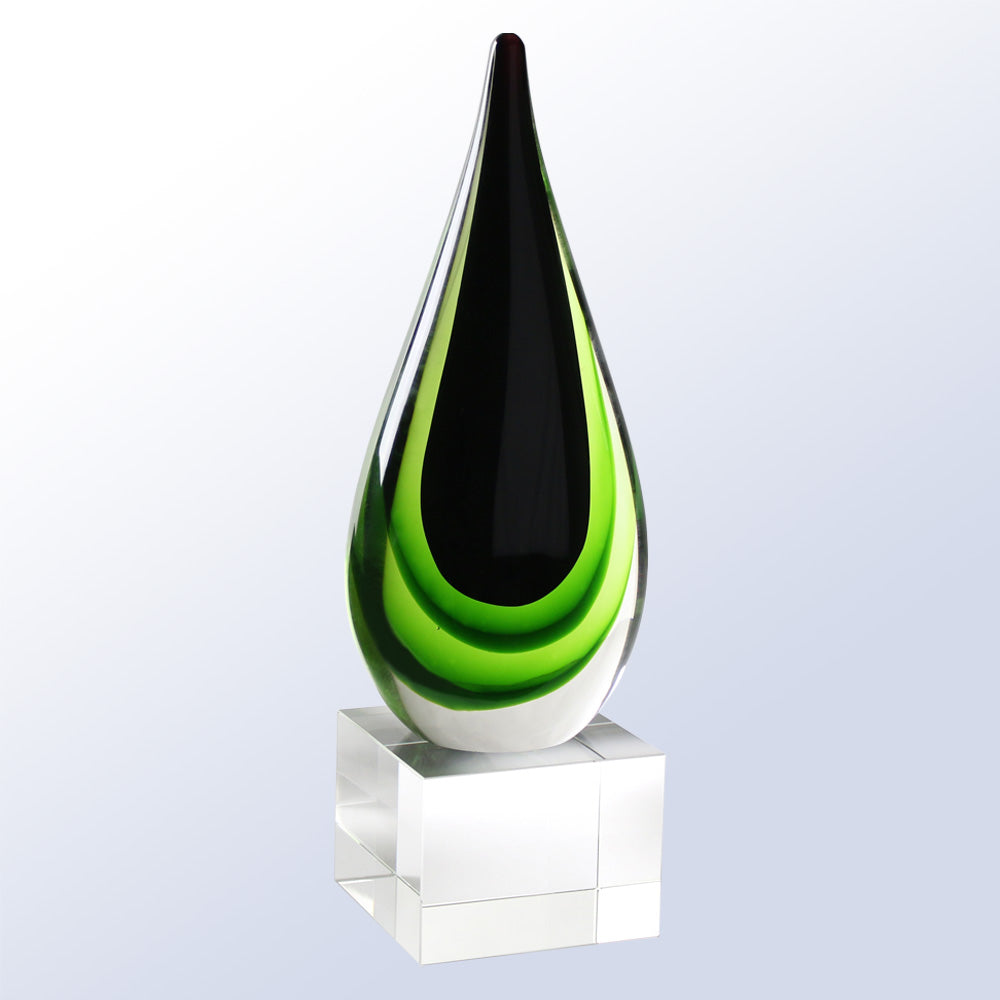 Teardrop Color Series Art Glass Award