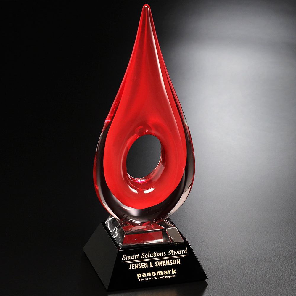 Red Teardrop Award 14" - Crystal D