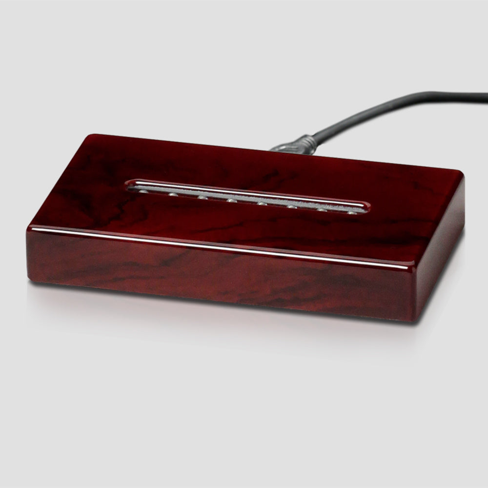 Rosewood Piano Finish Lighted Rectangle Base 6-1/2" - Crystal D