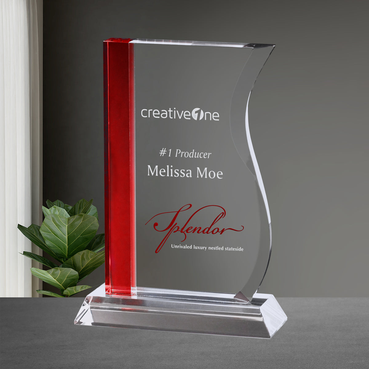 Saturn Ruby Award 8" - Crystal D