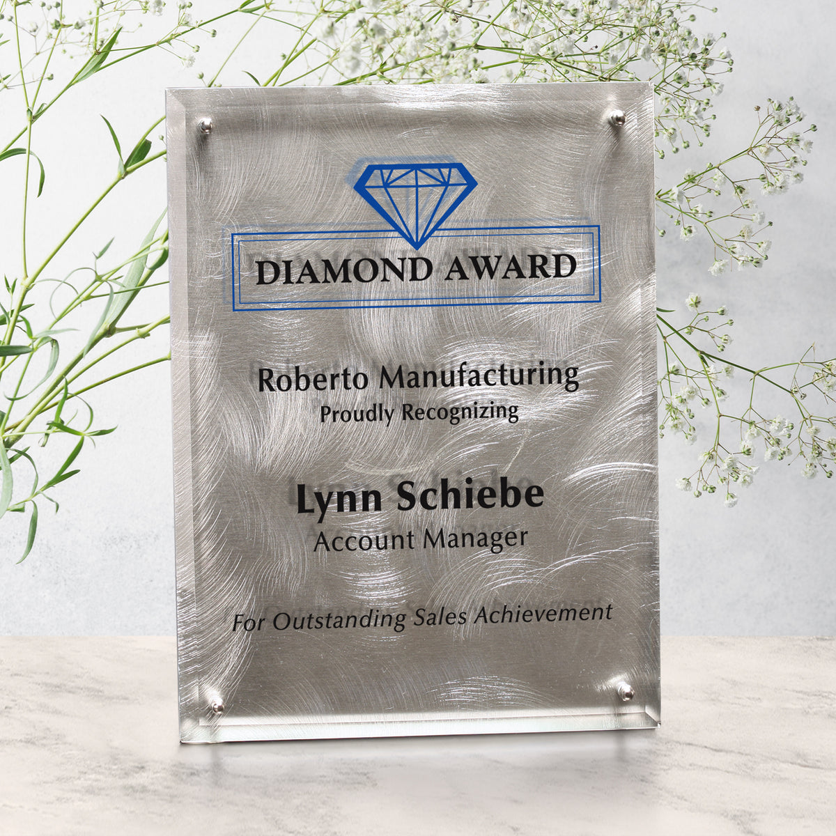 Silver Alloy Plaque 9" x 12" - Crystal D