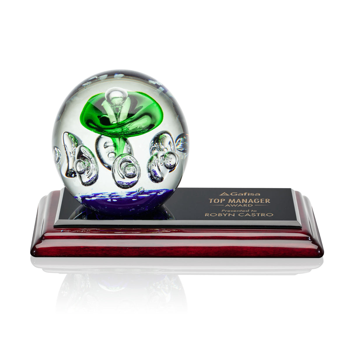 Aquarius Award on Rosewood Base