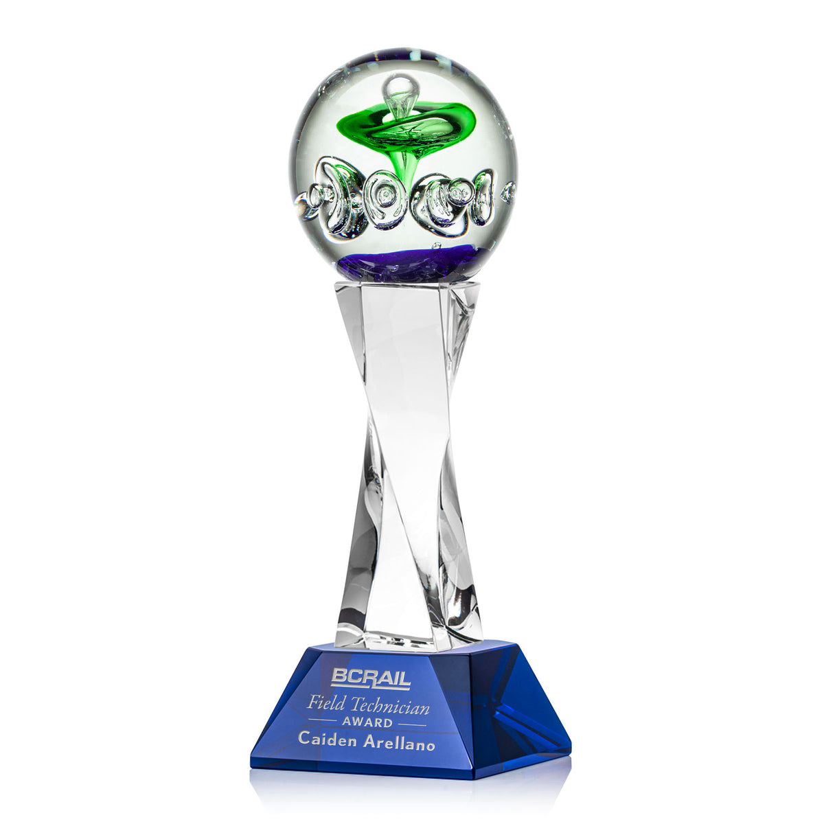 Aquarius Award on Langport Base - Blue