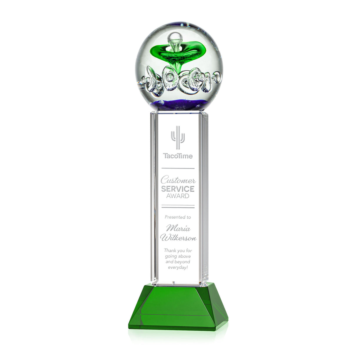 Aquarius Award on Stowe Base - Green