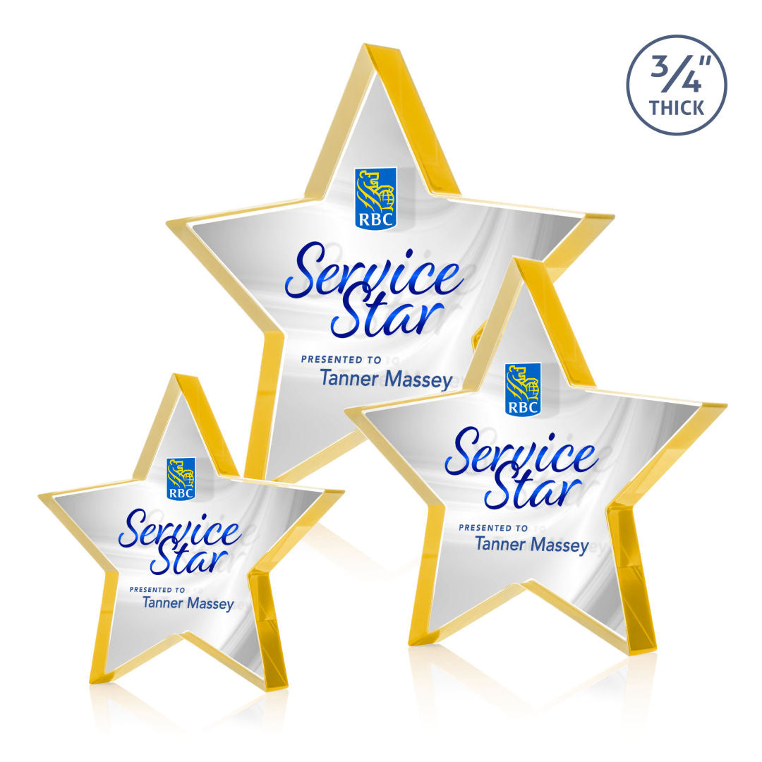 Esna Star VividPrint™ Double Sided Award - Gold — DSW255-D