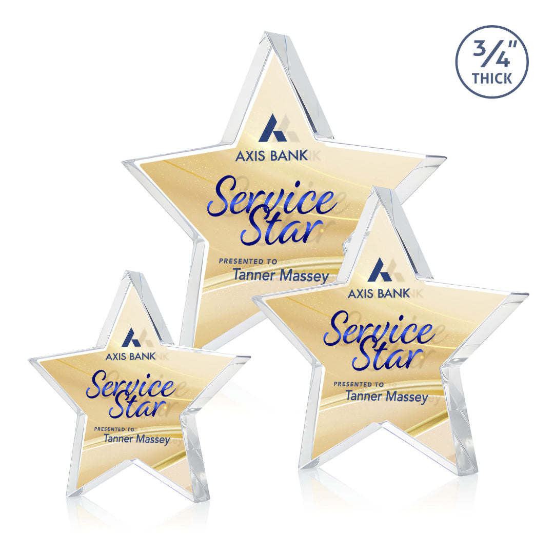 Esna Star VividPrint™ Double Sided Award - Clear — DSW255