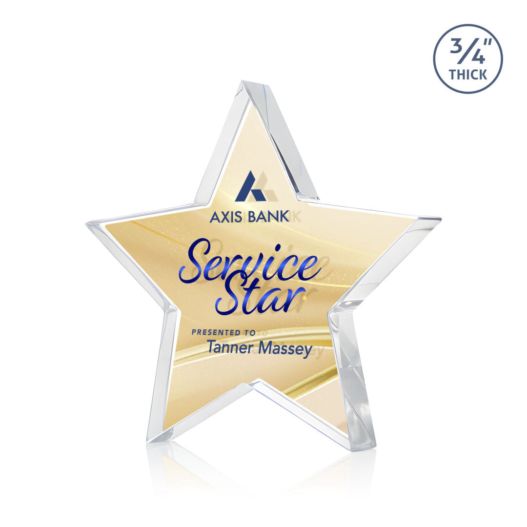Esna Star VividPrint™ Double Sided Award - Clear — DSW2553