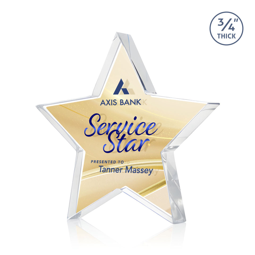 Esna Star VividPrint™ Double Sided Award - Clear — DSW2554