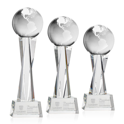 Globe Award on Grafton Base - Clear