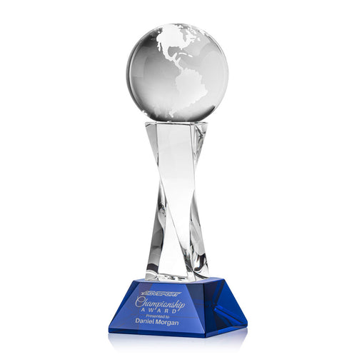 Globe Award on Langport Base - Blue