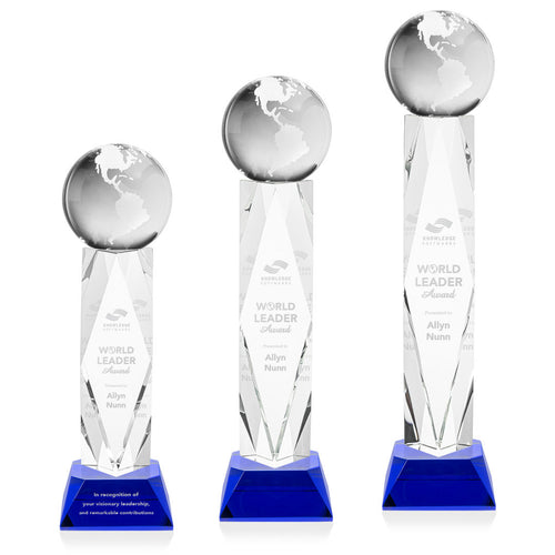 Globe Award on Toscana Base - Blue