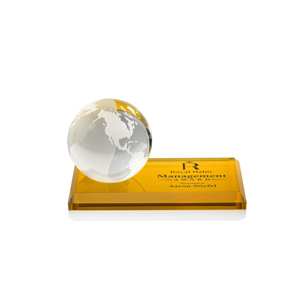 Globe Award on Rectangle Base